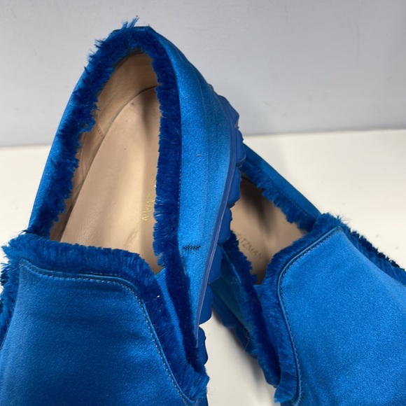 STUART WEITZMAN. UNISEX Loafers. Satin blue. Mens 8.5. Womans 11 Authentic - Picture 5 of 9